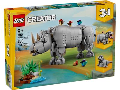 LEGO Creator 3-in-1 Wild Animals: Majestic Rhino with Birds 31171