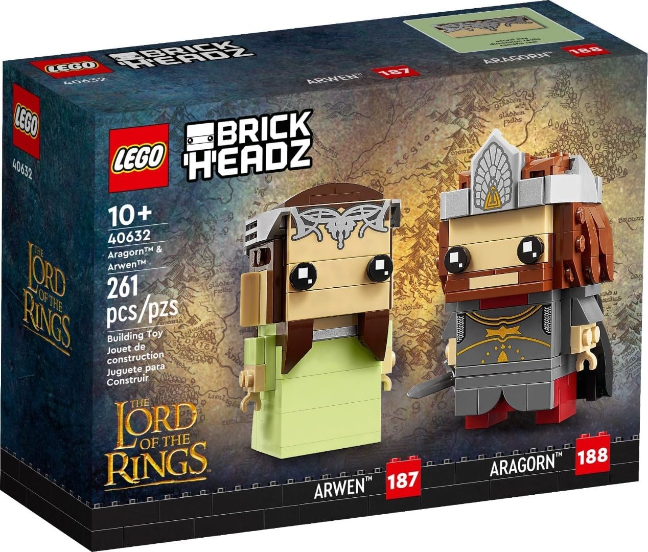 LEGO Brickheadz Aragorn &amp; Arwen #40632 (usure des étagères, voir photos)