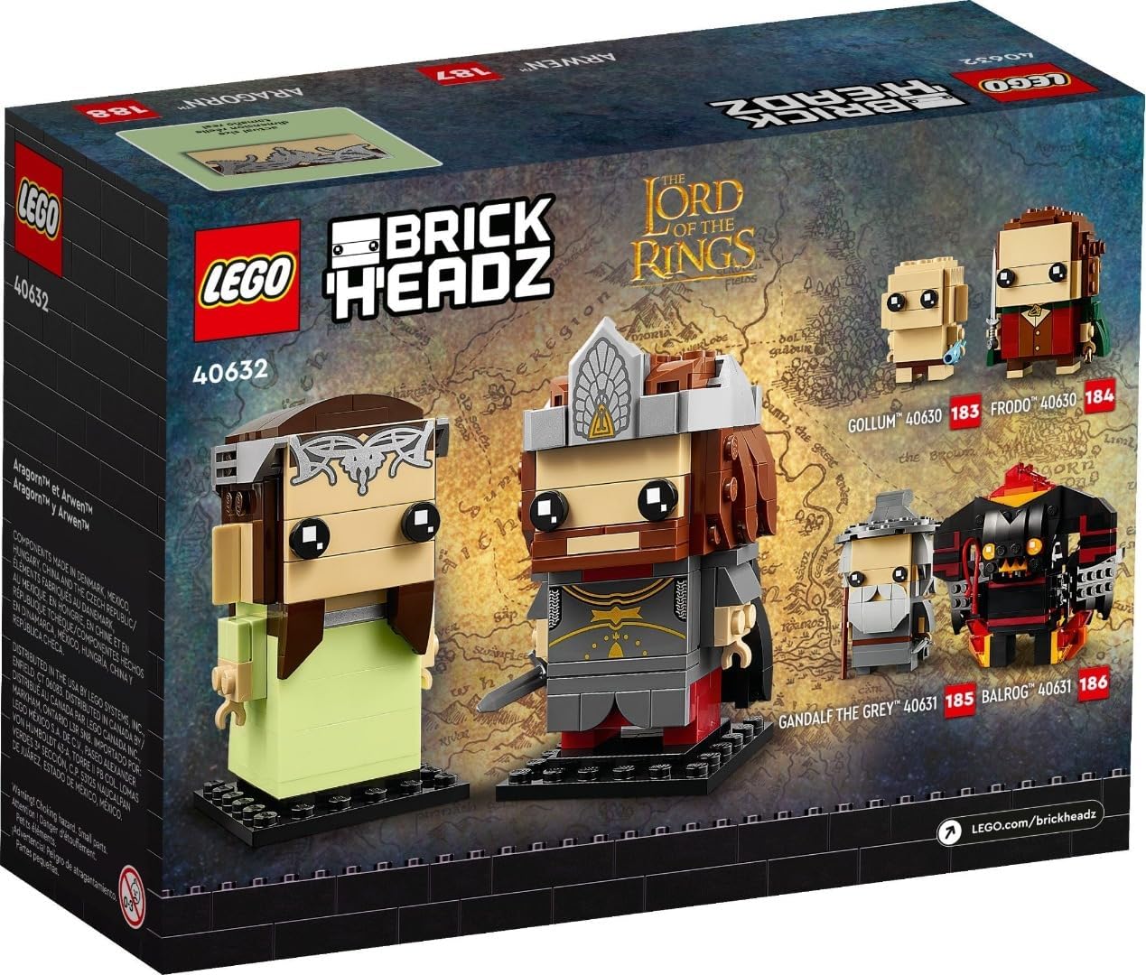LEGO Brickheadz Aragorn &amp; Arwen #40632 (usure des étagères, voir photos)