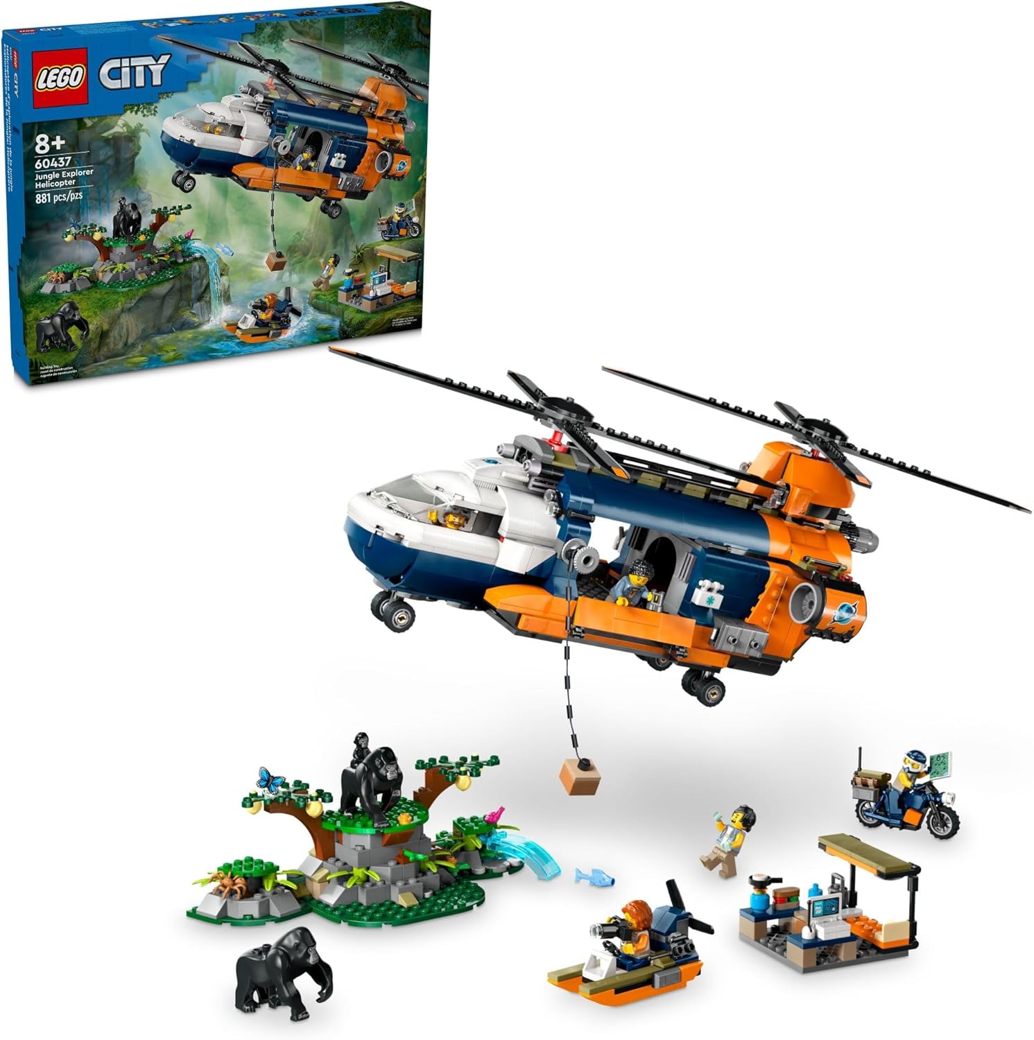 LEGO City Jungle Explorer Helicopter at Base Camp 60437