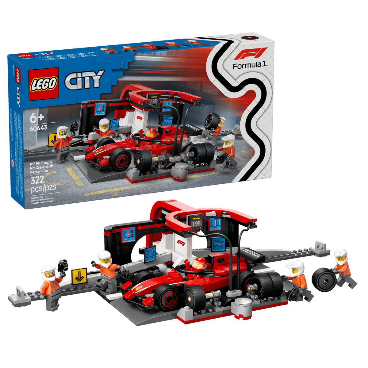 LEGO® City F1 Pit Stop & Pit Crew with Ferrari Car 60443