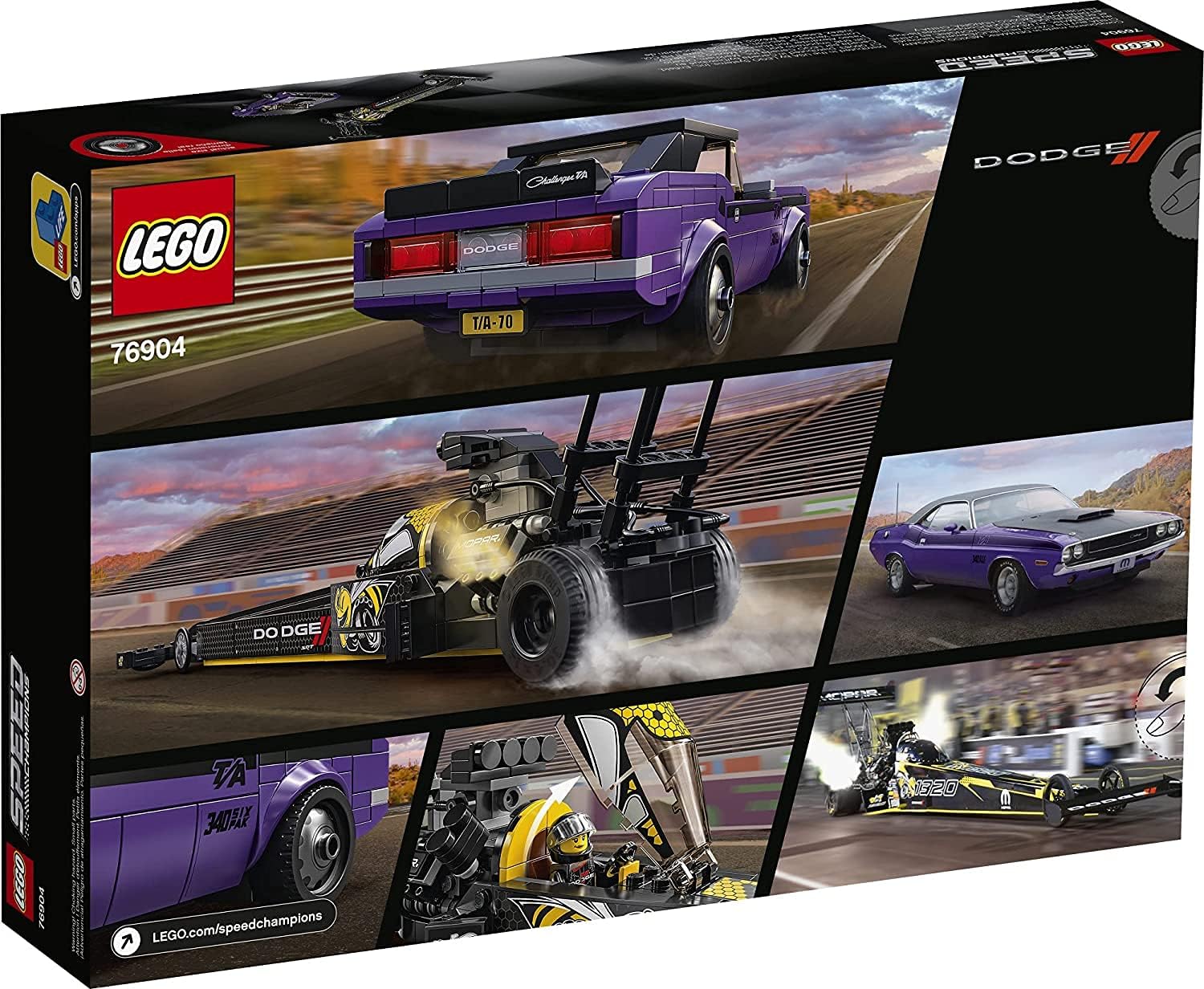 LEGO Speed Champions Mopar Dodge SRT Top Fuel Dragster and 1970 Dodge Challenger 76904