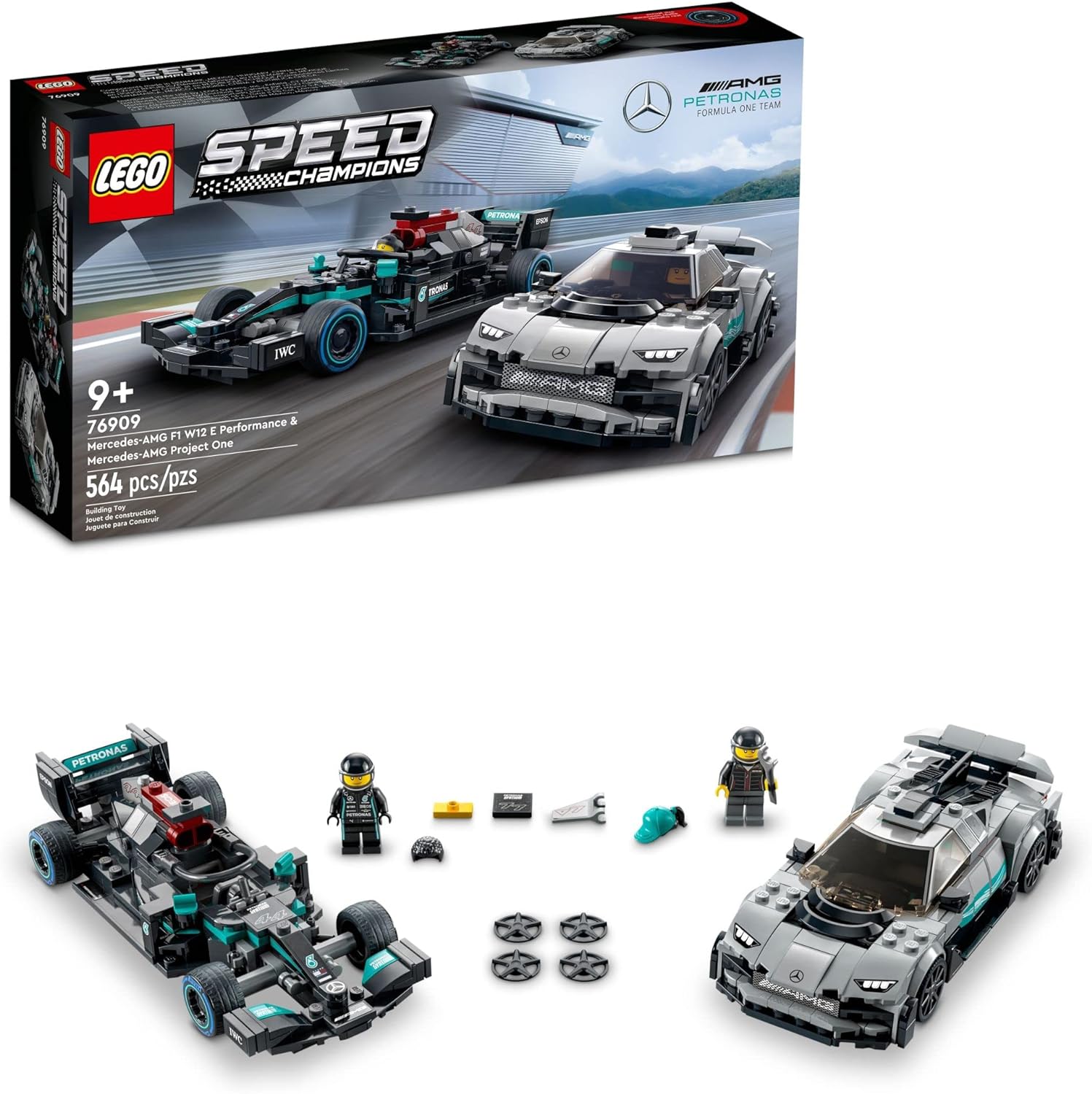LEGO SpeedChampions Mercedes AMG F1 W12 E-Performance & AMG Project One #76909