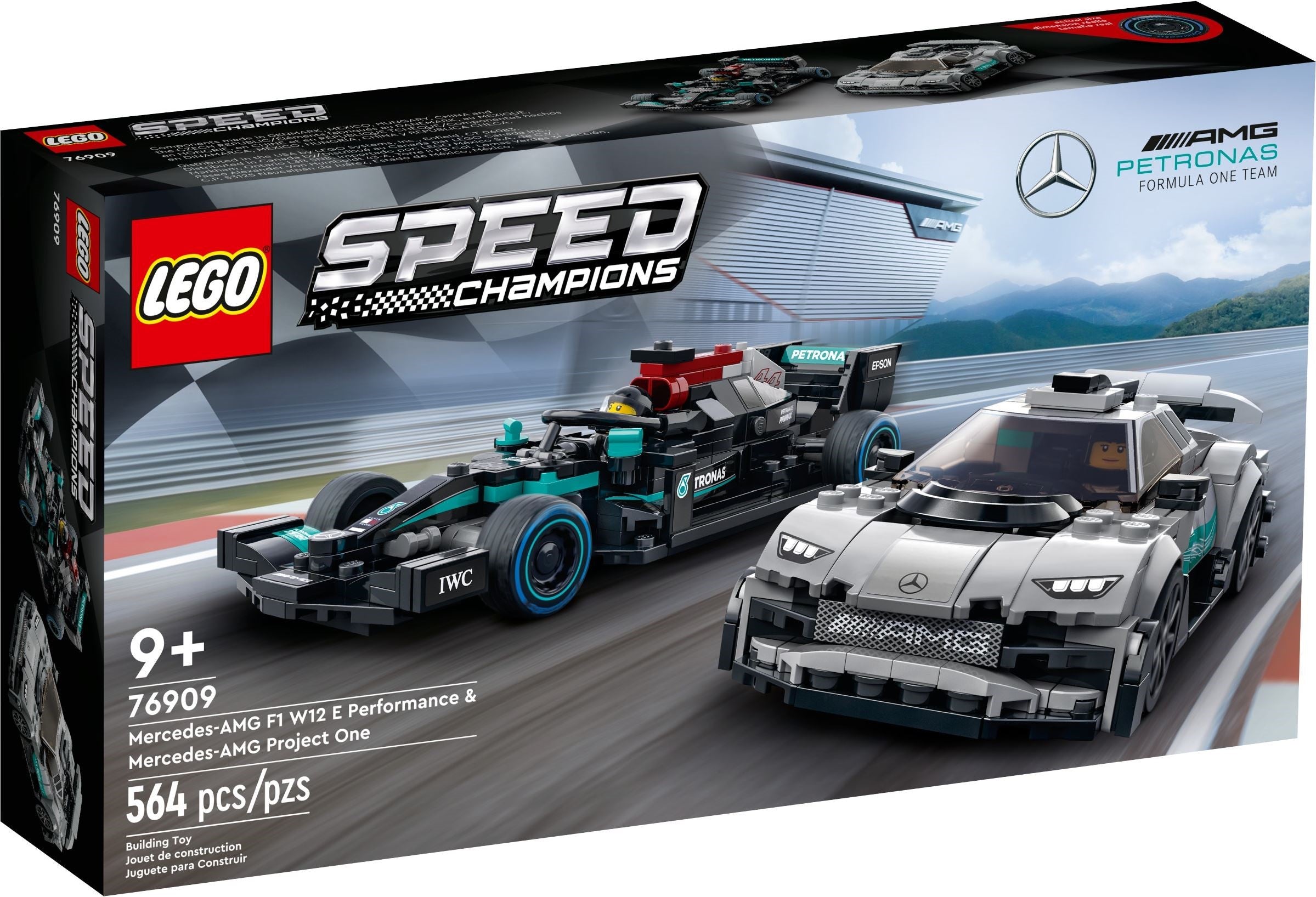 LEGO SpeedChampions Mercedes AMG F1 W12 E-Performance & AMG Project One #76909