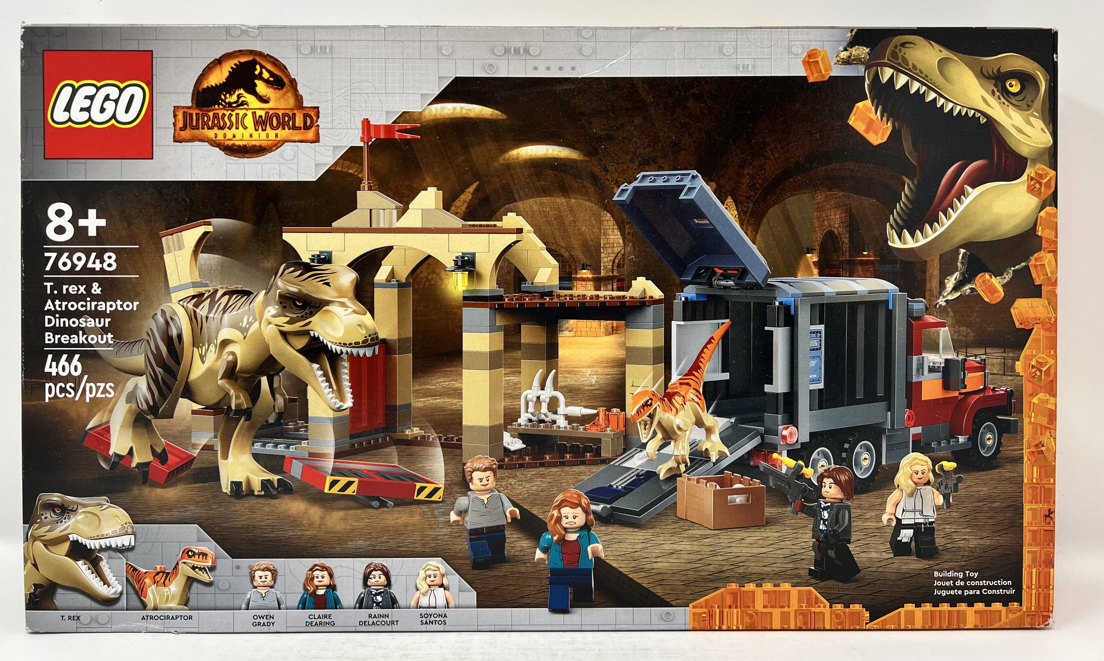 LEGO Jurassic World T-Rex & Atrociraptor Breakout #76948 (shelf wear, see pictures)
