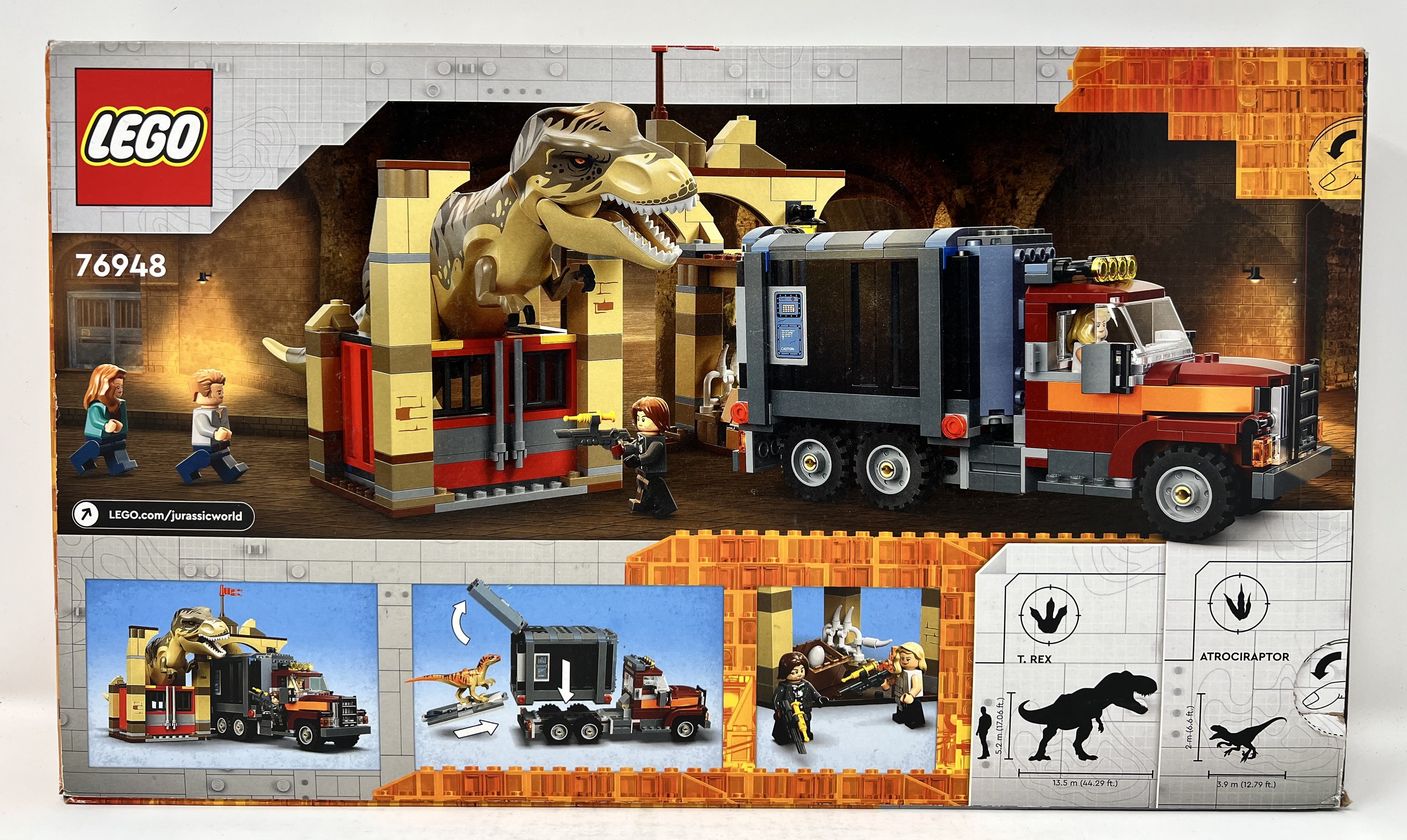 LEGO Jurassic World T-Rex & Atrociraptor Breakout #76948 (shelf wear, see pictures)