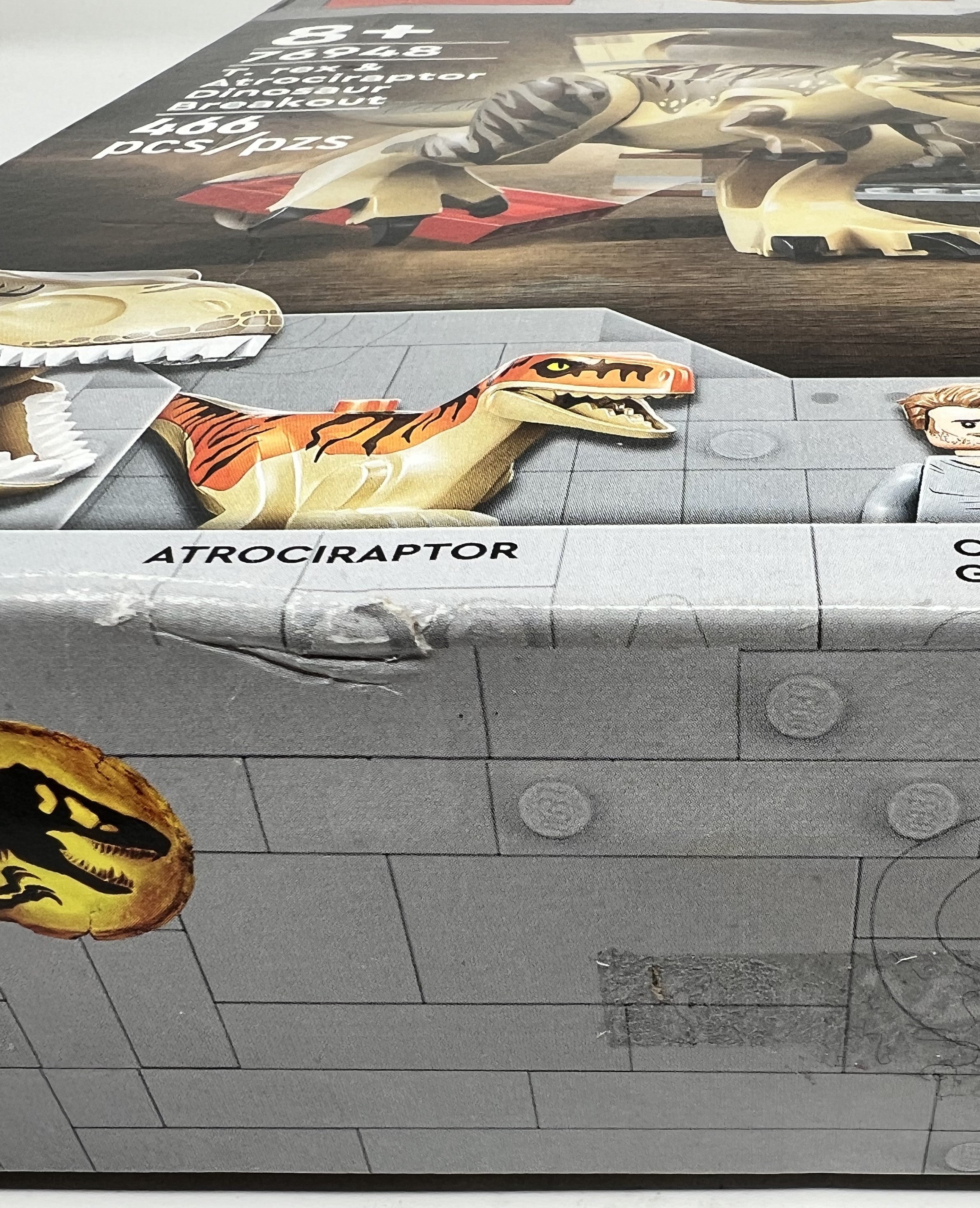 LEGO Jurassic World T-Rex & Atrociraptor Breakout #76948 (shelf wear, see pictures)