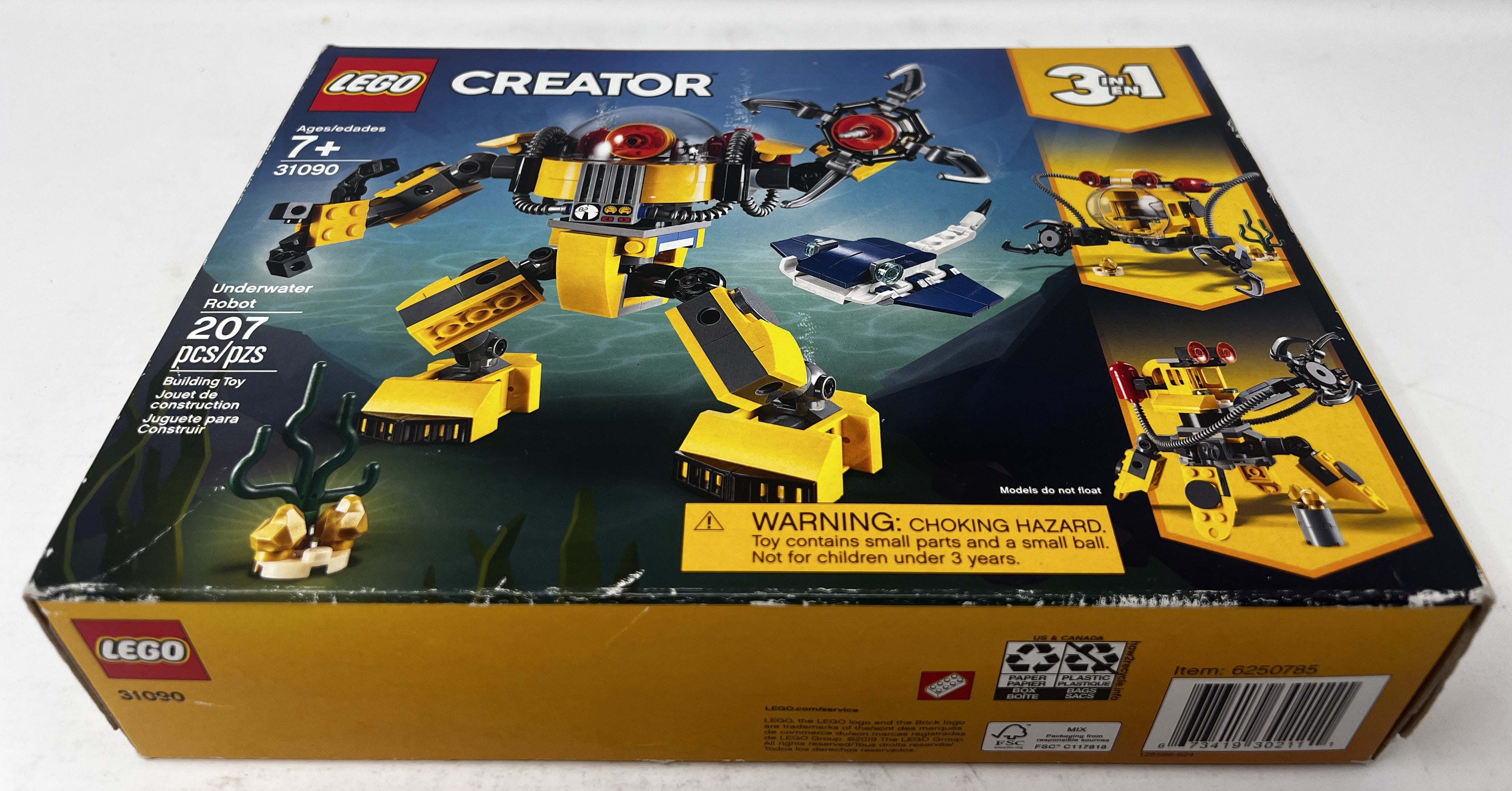 LEGO Creator 3-1in-1 Underwater Robot 31090 (heavy shelf wear, see pictures)