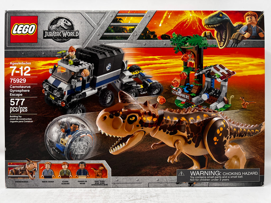 LEGO Jurassic World Carnotaurus Gyrosphere Escape 75929 (minor shelf wear, see pictures)