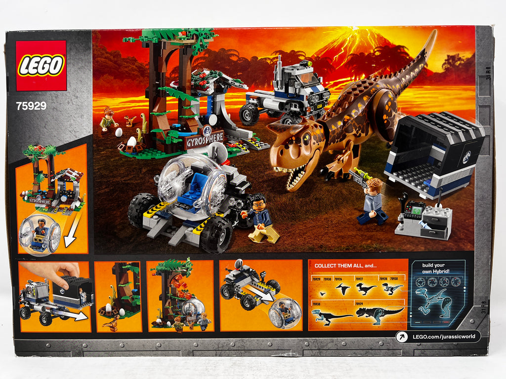 LEGO Jurassic World Carnotaurus Gyrosphere Escape 75929 (minor shelf wear, see pictures)