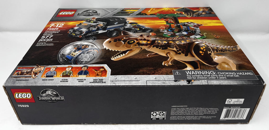 LEGO Jurassic World Carnotaurus Gyrosphere Escape 75929 (minor shelf wear, see pictures)