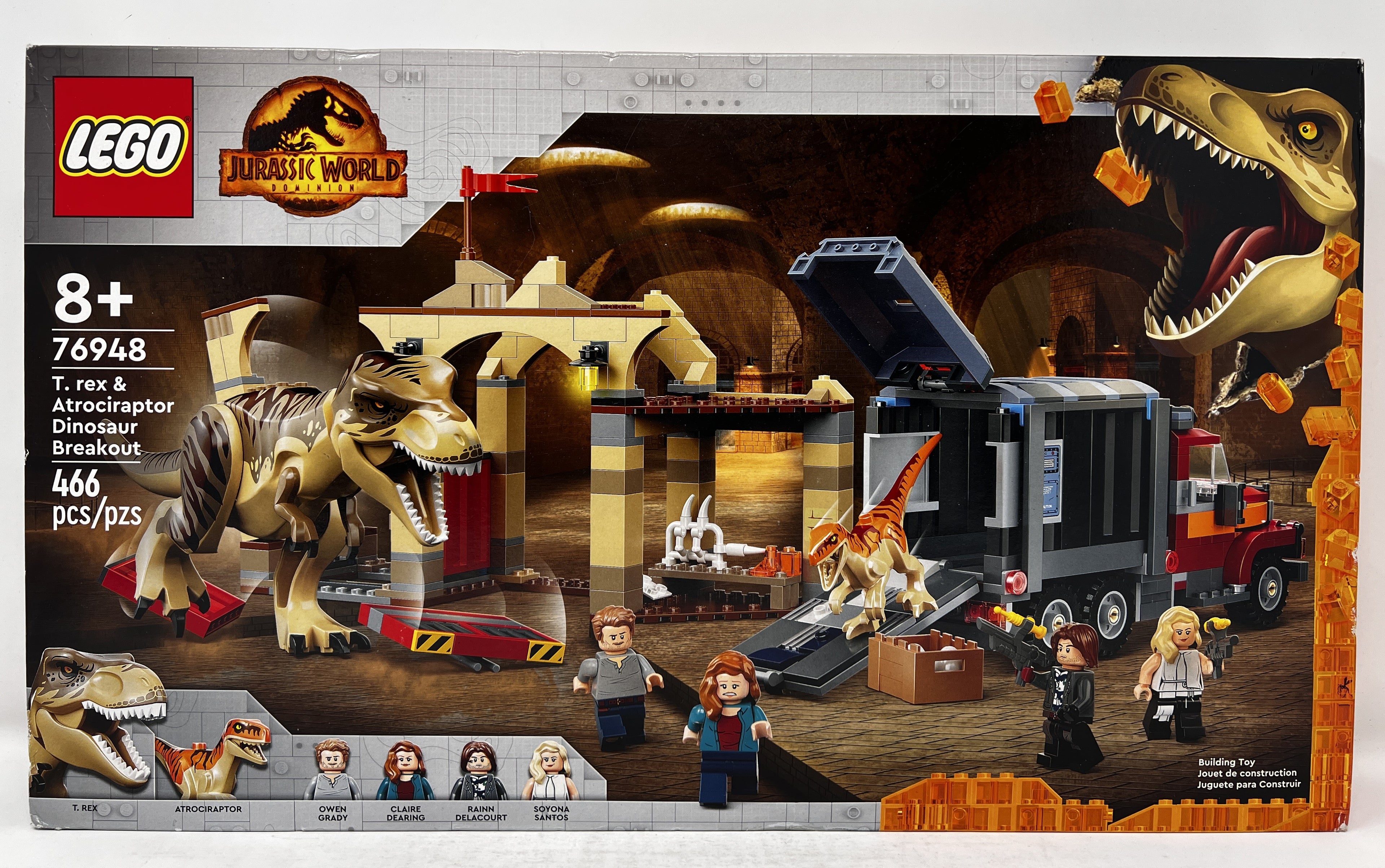 LEGO Jurassic World T-Rex &amp; Atrociraptor Breakout #76948 (usure des étagères, voir photos)