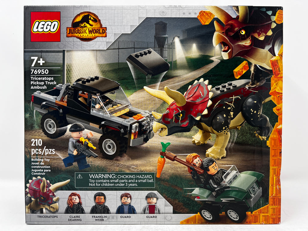 LEGO Jurassic World Triceratops Pickup Truck Ambush 76950 (Creasing, see pictures)