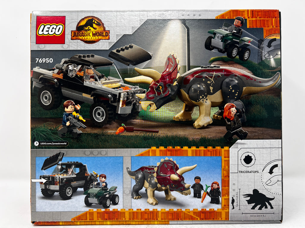 LEGO Jurassic World Triceratops Pickup Truck Ambush 76950 (Creasing, see pictures)