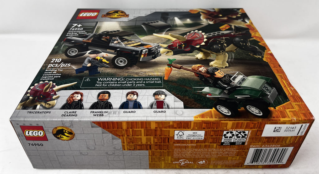 LEGO Jurassic World Triceratops Pickup Truck Ambush 76950 (Creasing, see pictures)
