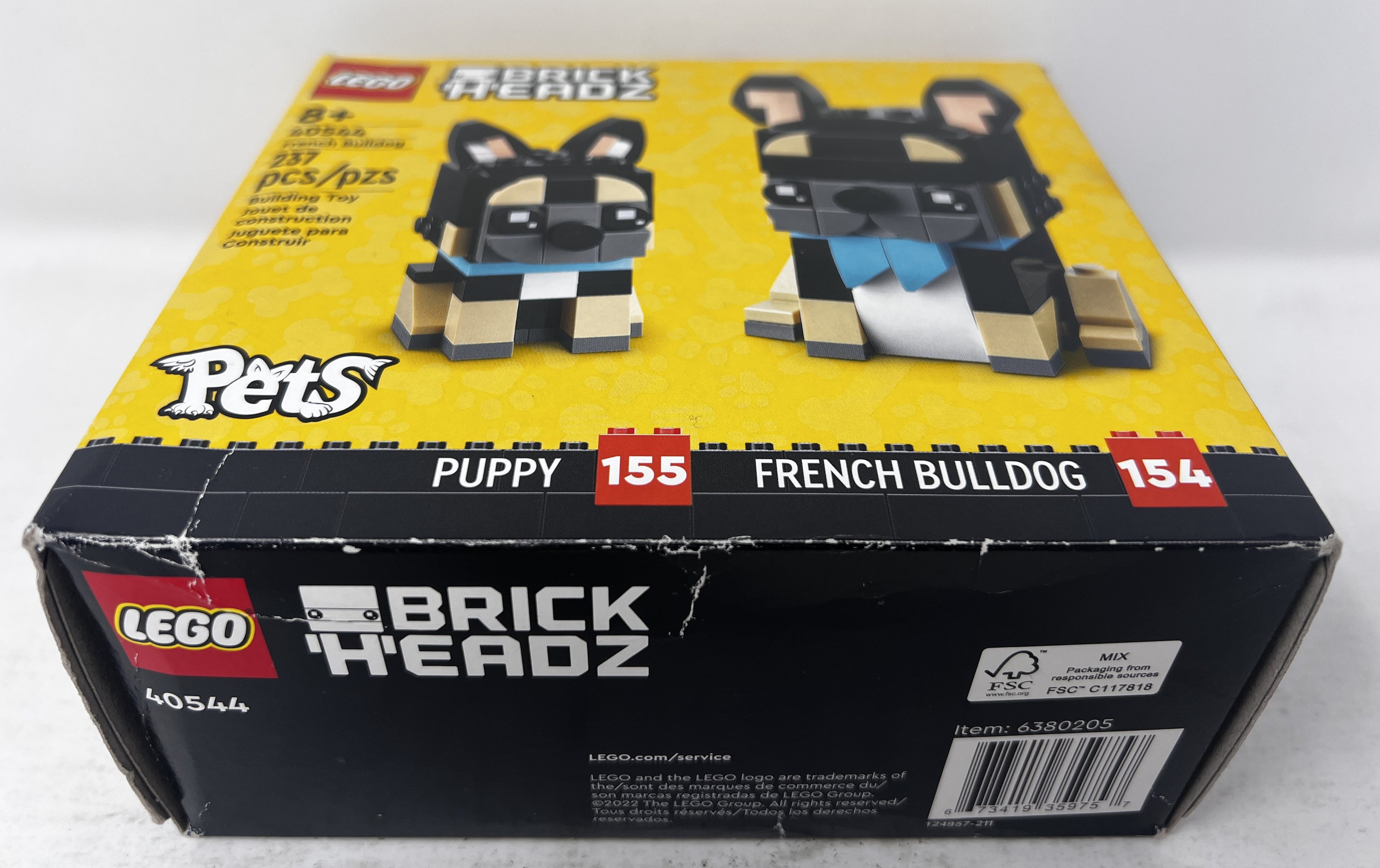 LEGO Brickheadz Pets - French Bulldog 40544 (Shelf wear, creasing, see pictures)