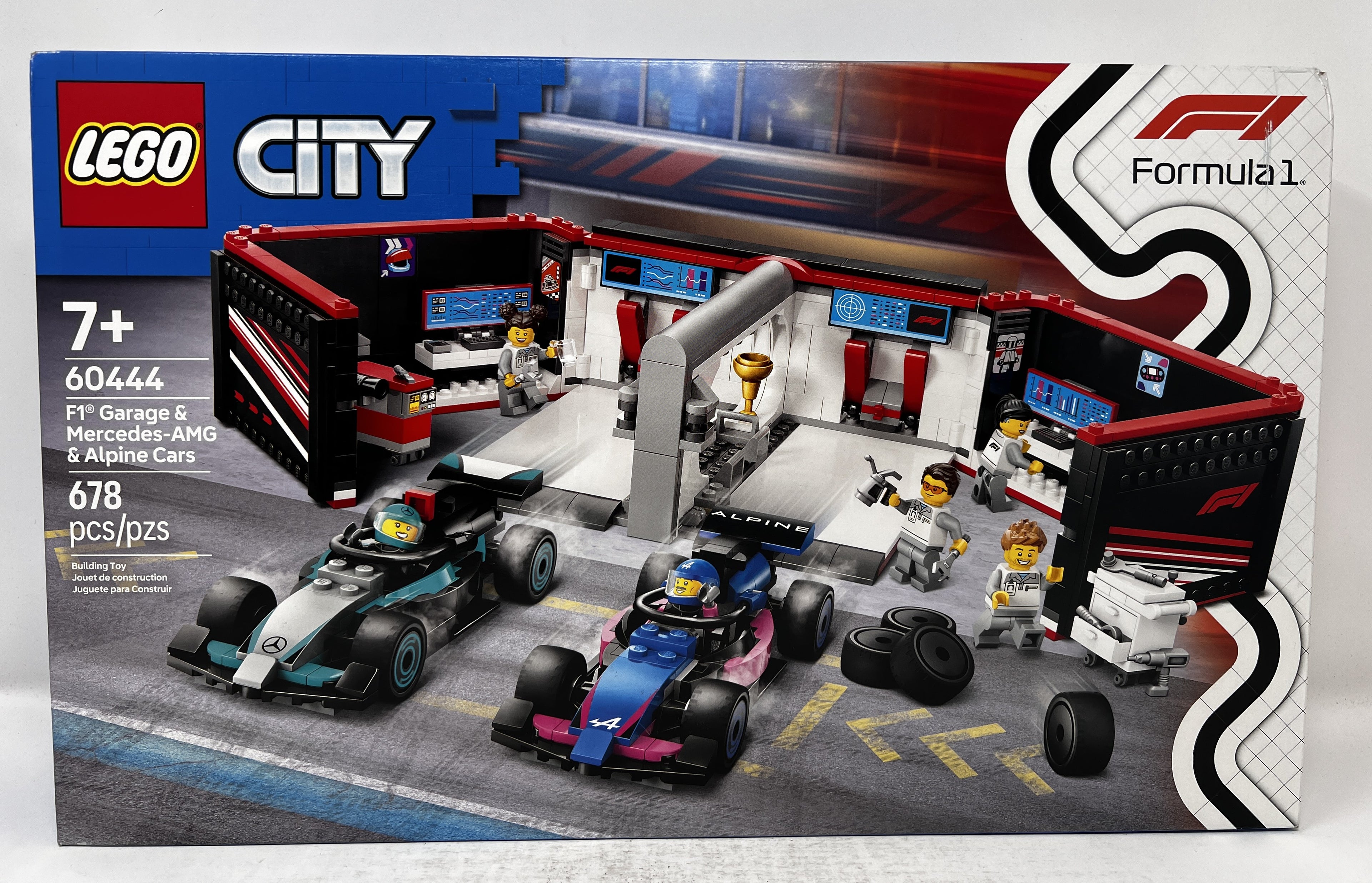 LEGO City Formula 1® F1® Garage et voitures Mercedes-AMG® & Alpine 60444 (Légers dommages à la boîte, voir photos)