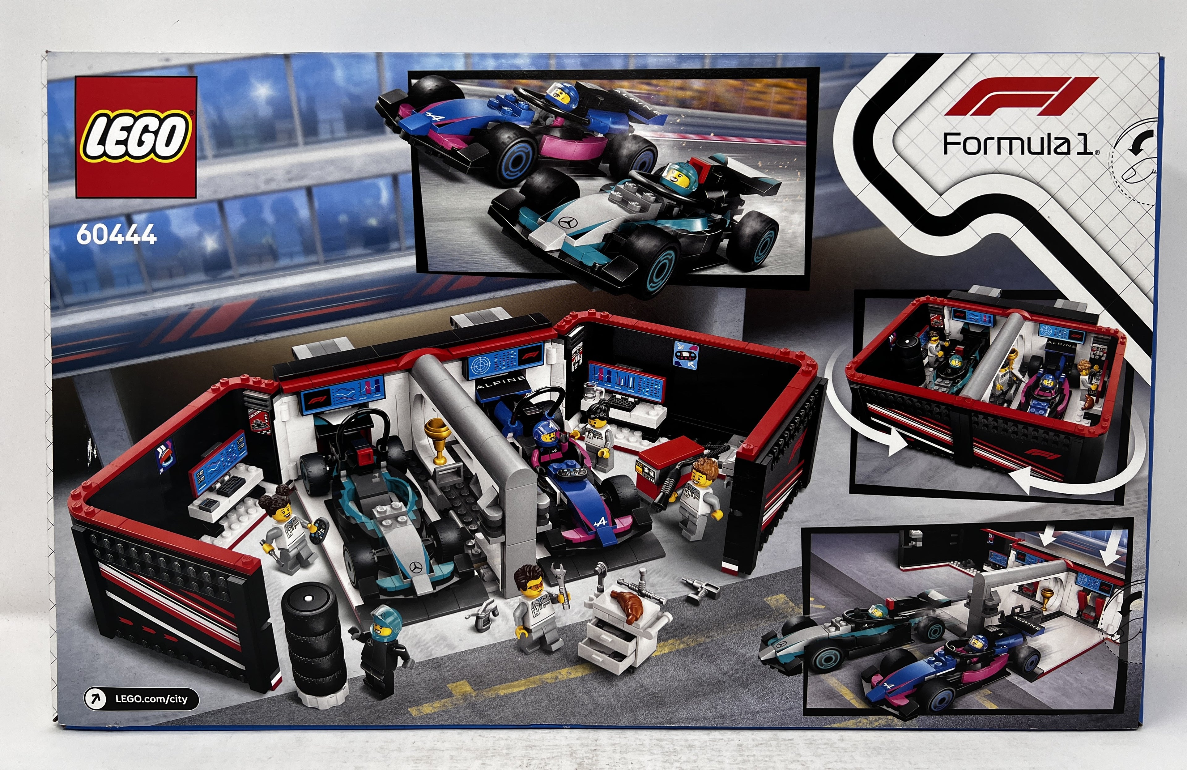 LEGO City Formula 1® F1® Garage et voitures Mercedes-AMG® & Alpine 60444 (Légers dommages à la boîte, voir photos)