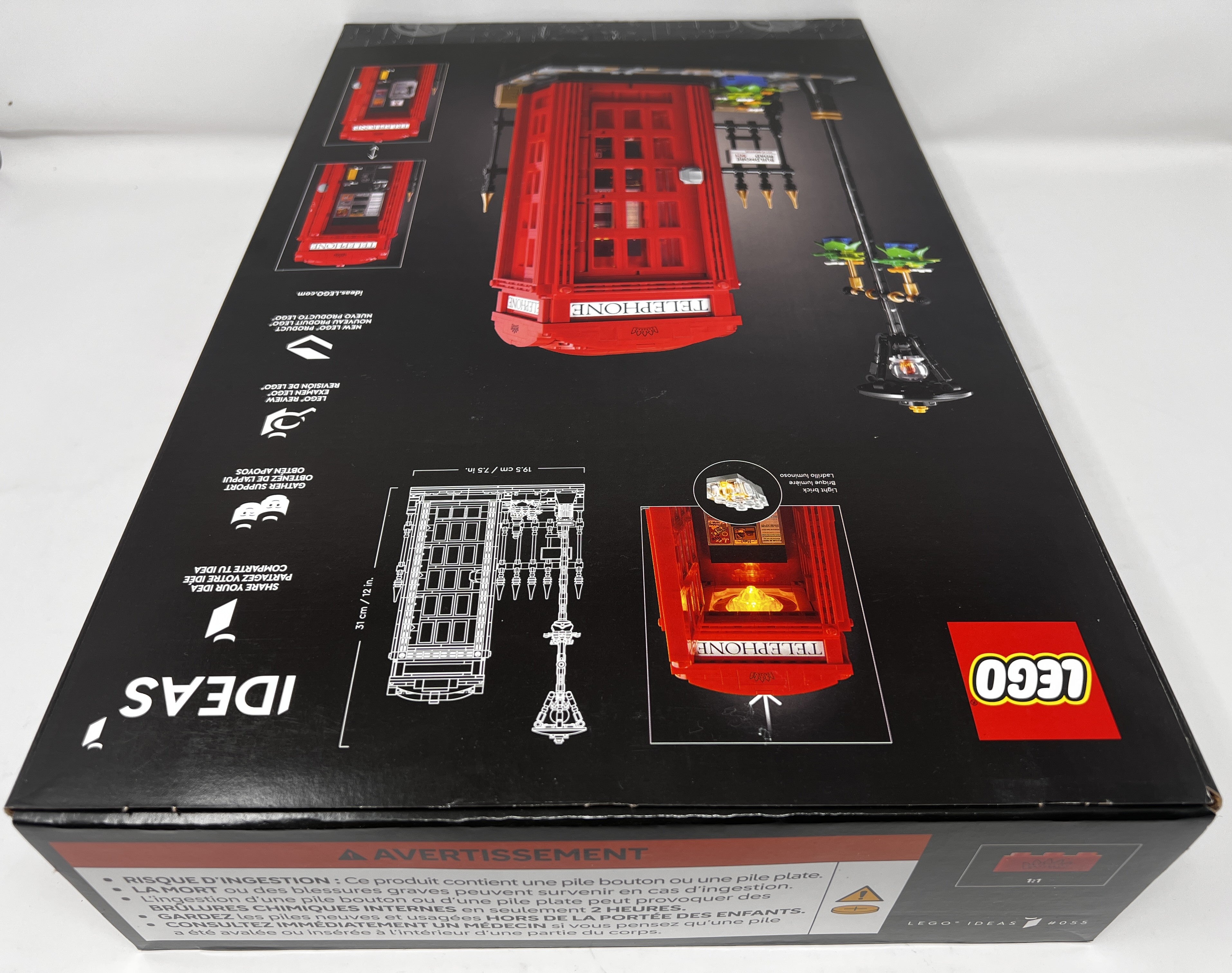 LEGO Ideas Red London Telephone Box 21347 (Minor creasing, see pictures)